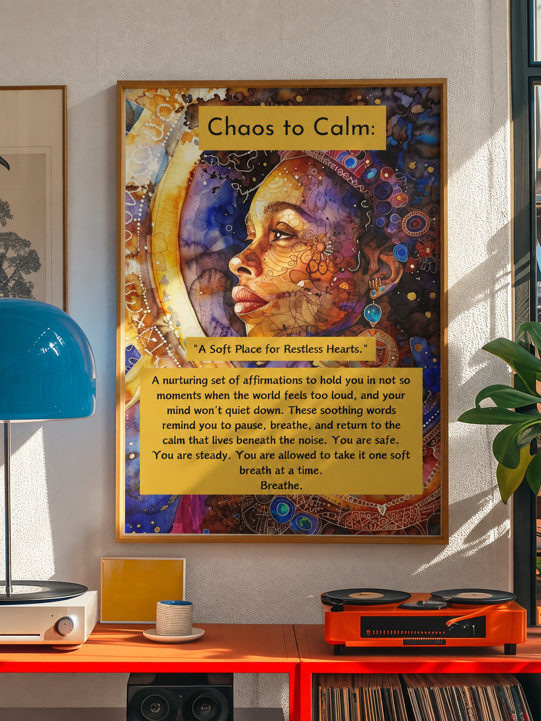 Chaos to Calm framed artwork